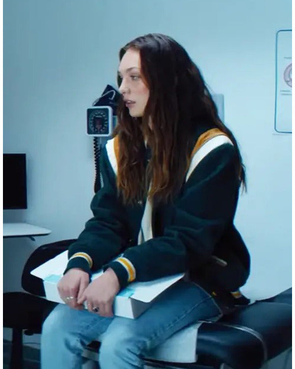 Fitting In 2024 Maddie Ziegler Green Varsity Jacket