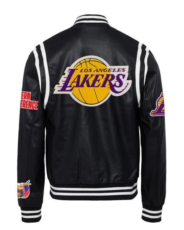 Los Angeles Black/White Lakers Vegan Leather Jacket