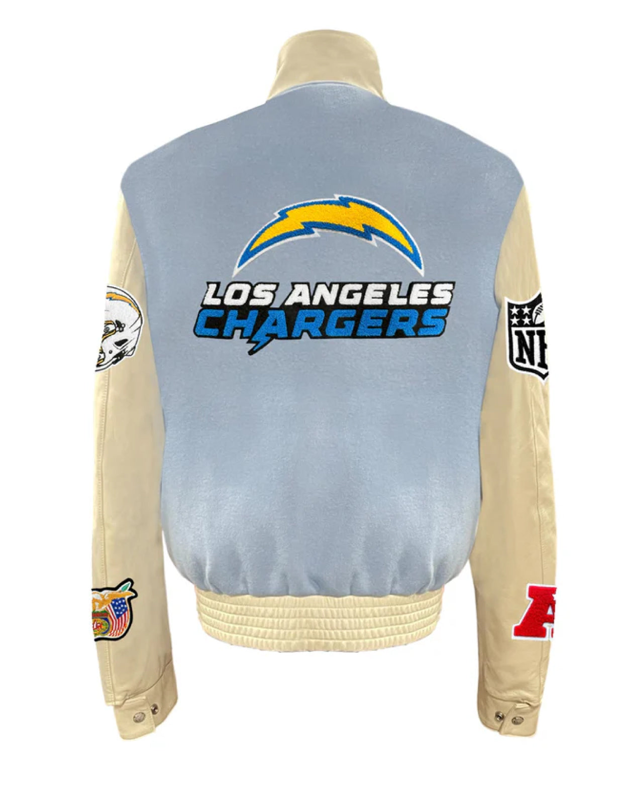 Los Angeles Chargers Baby Blue Wool & Leather Jacket