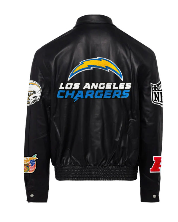 Los Angeles Chargers Full Black Leather Jacket