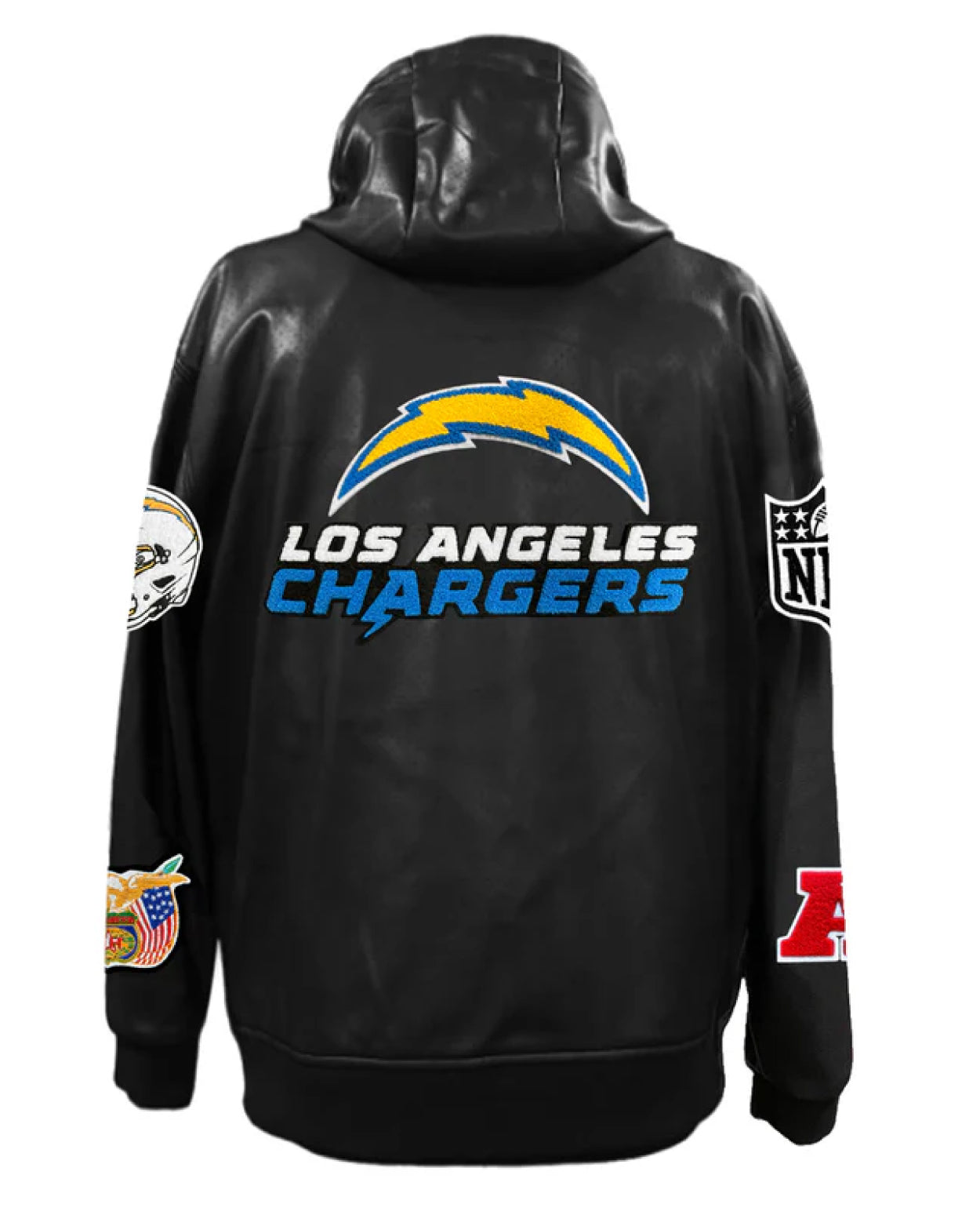 Los Angeles Chargers Lightweight Vegan Zip-up Hooded Jacket