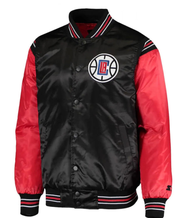 Los Angeles Clippers The Enforcer Satin Black And Red Jacket