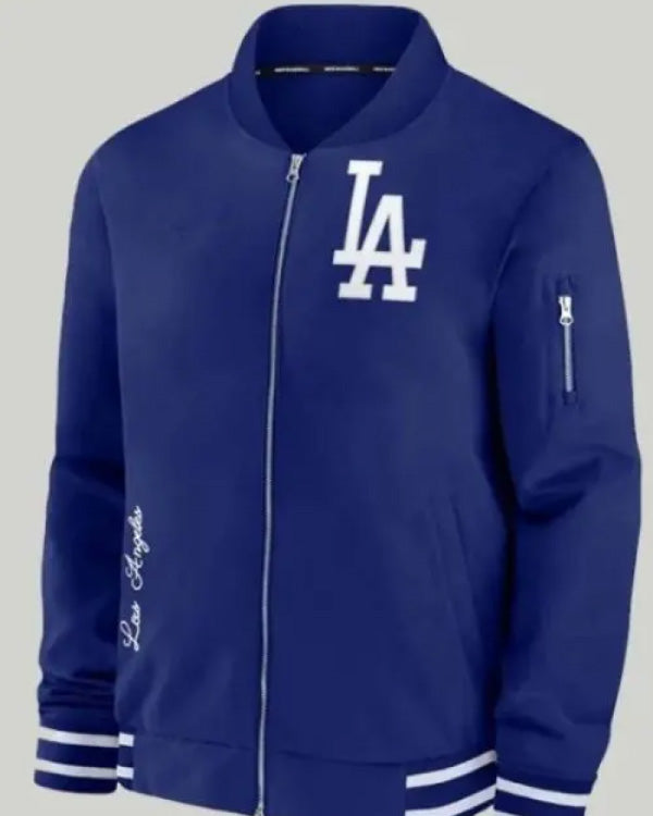 Los Angeles Dodgers Blue Fleece Bomber Jacket