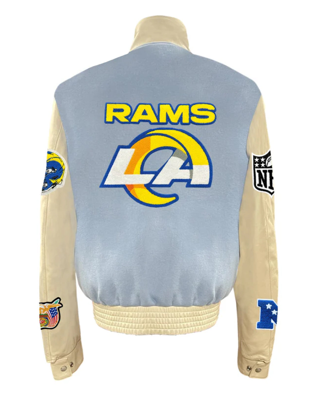 Los Angeles Rams Baby Blue Wool & Leather Jacket