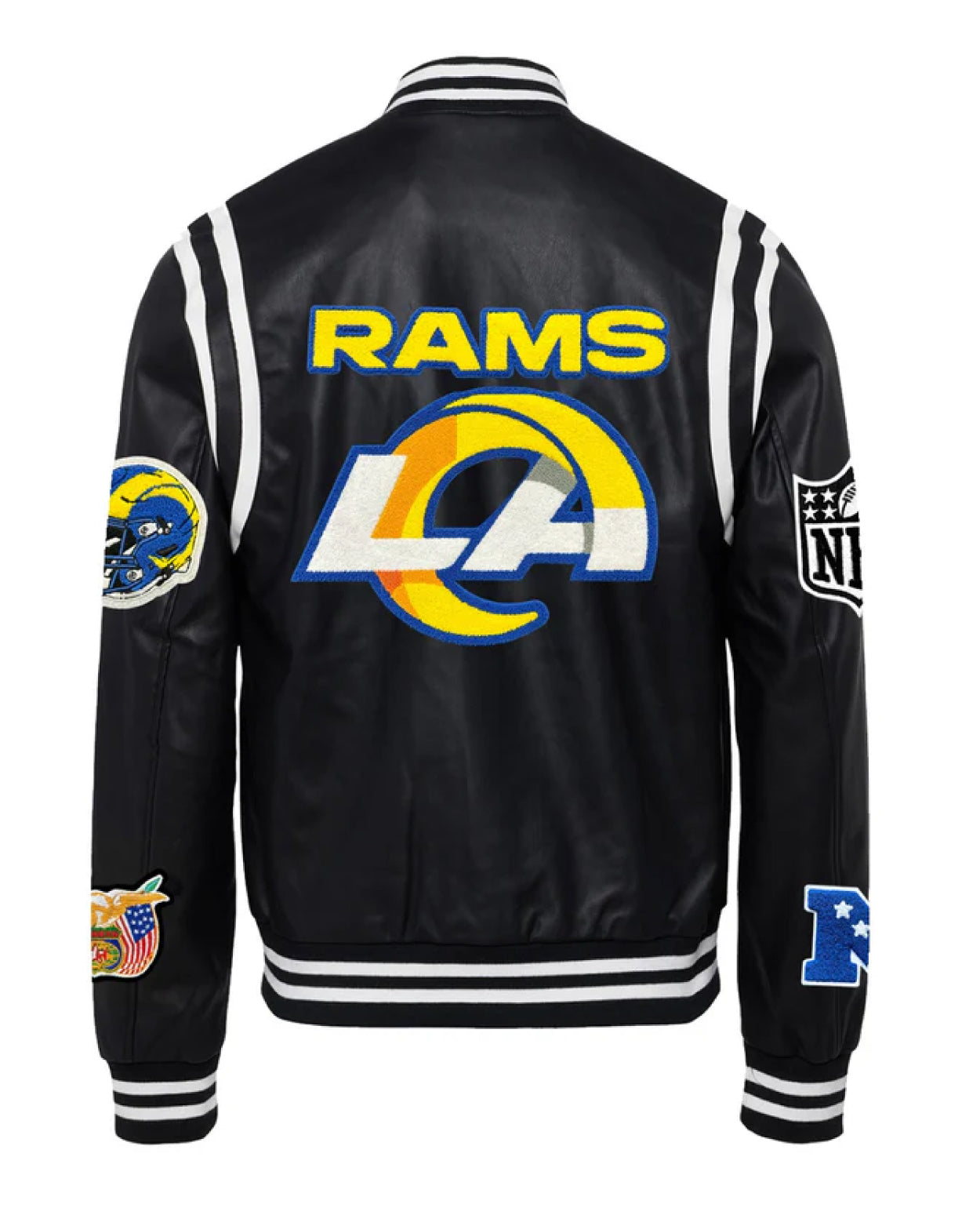 Los Angeles Rams Black/White Vegan Leather Jacket