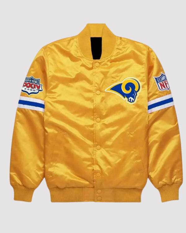 Los Angeles Rams Super Bowl XXXIV Yellow Varsity Jacket