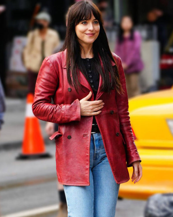 Madame Web 2024 Dakota Johnson Leather Jacket