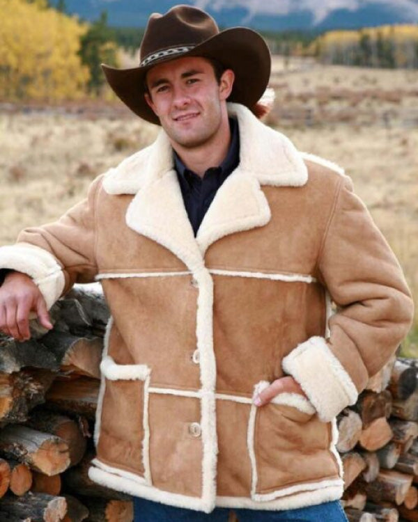 Marlboro Man Shearling Sheepskin Brown Jacket