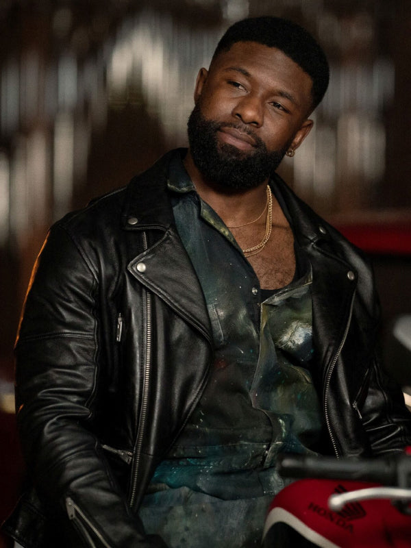 Mea Culpa 2024 Trevante Rhodes Biker Leather Jacket