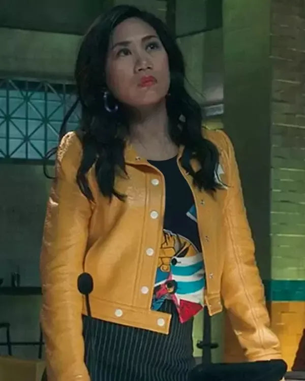 Melody Bayani The Equalizer S03 Faux Leather Yellow Jacket