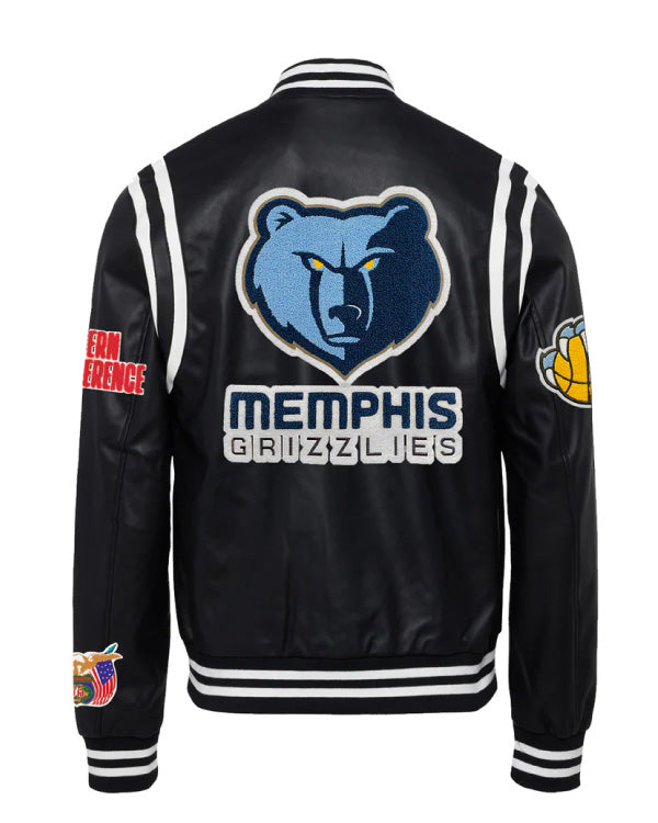 Memphis Grizzlies Black/White Vegan Leather Jacket