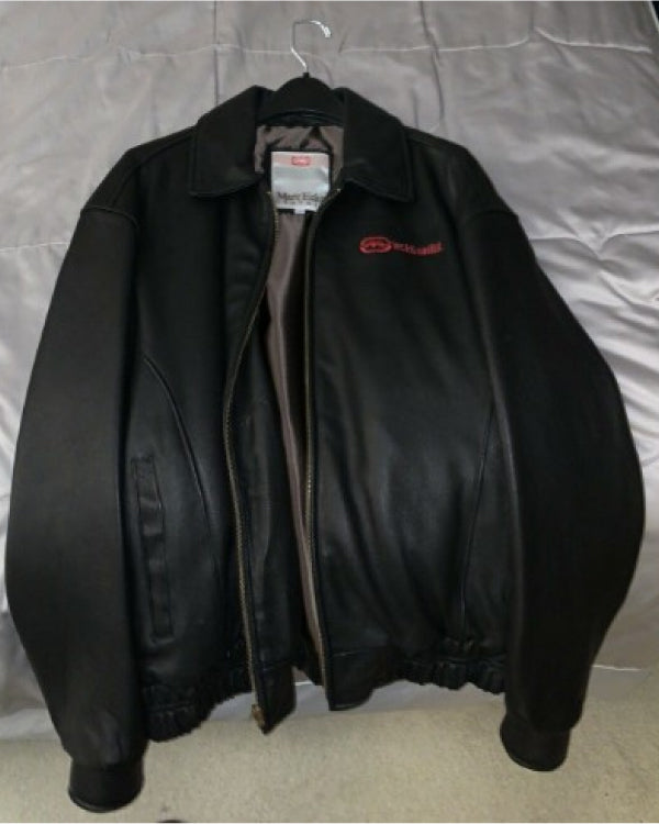 Mens Ecko Unltd Black Leather Jacket