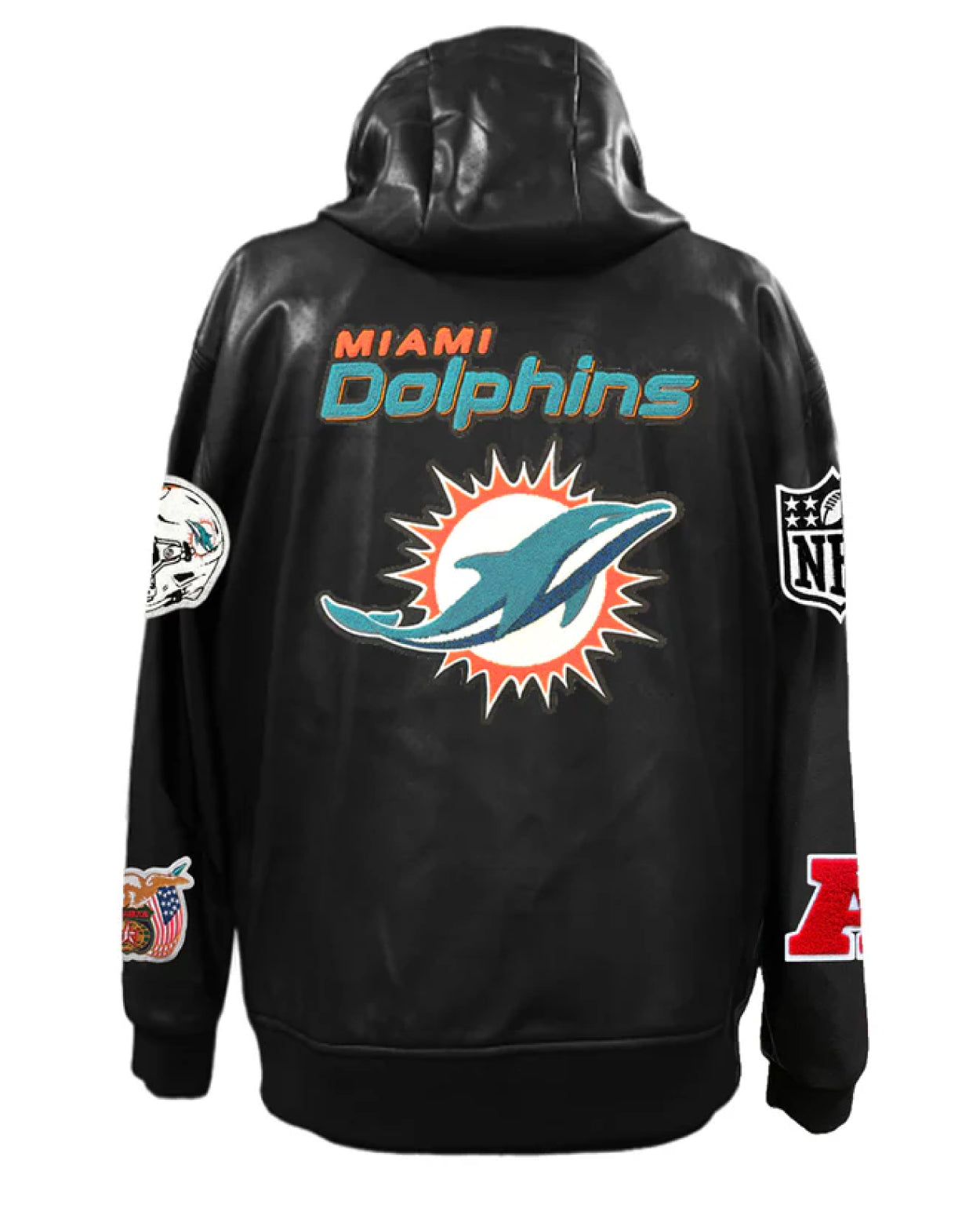 Miami Dolphins Lightweight Vegan Zip-up Hooded Jacket