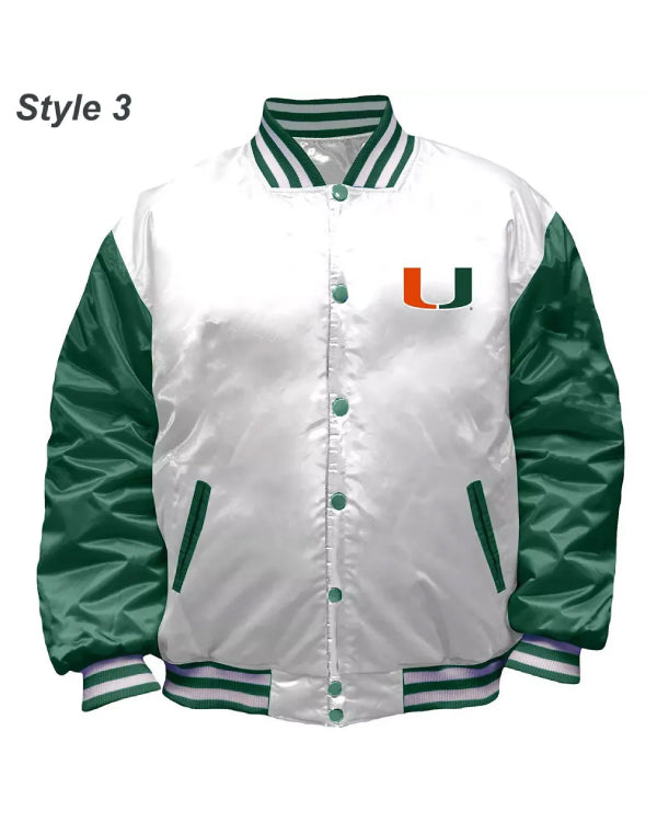 Miami Hurricanes Canes The Rookie Varsity Satin Jacket