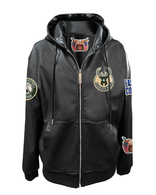 Milwaukee Bucks Lightweight Vegan Zip-up Hooded Jacket