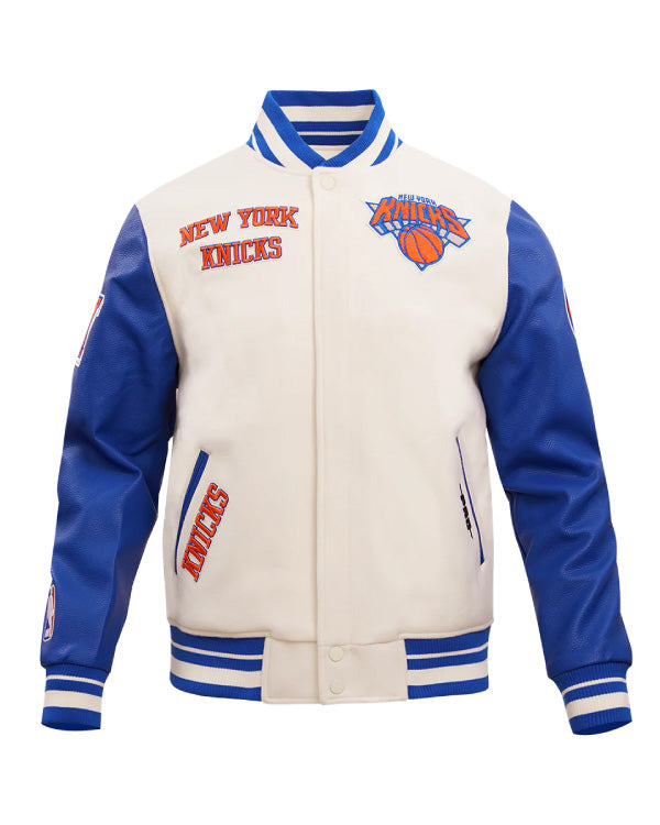 NBA New York Knicks Retro Classic Men's Rib Wool Varsity Jacket