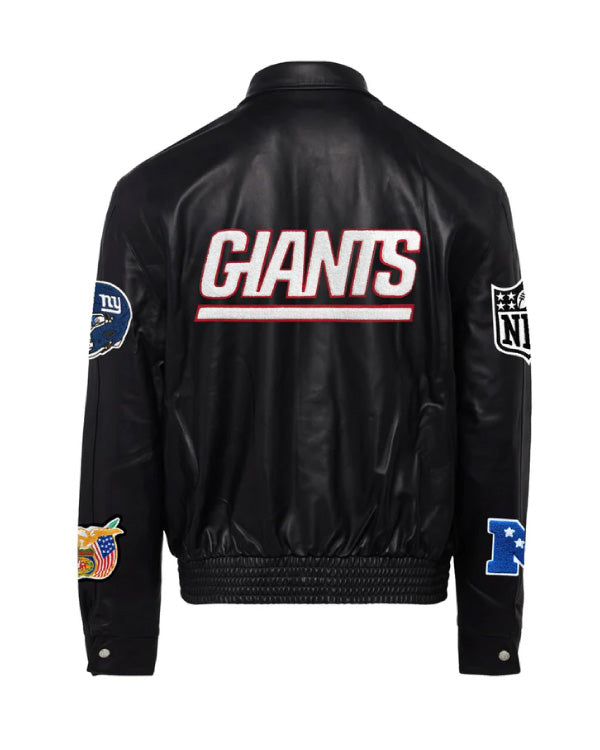 New York Giants Full Black Leather Jacket