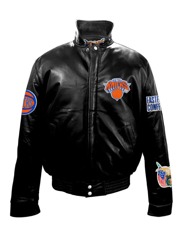 New York Knicks Full Black Leather Jacket