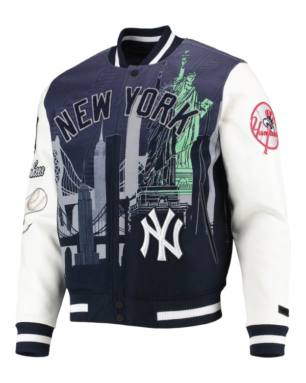 New York Yankees Pro Standard Navy Remix Varsity Jacket