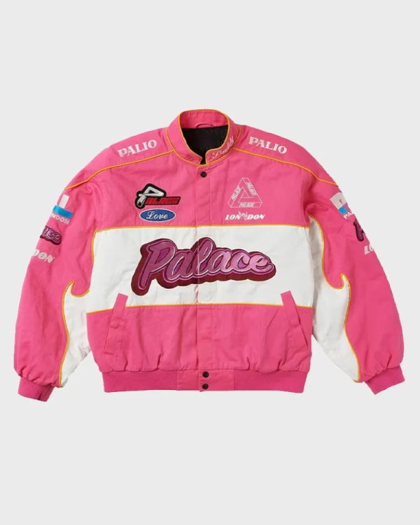 Palace Fast Pink Cotton Varsity Jacket