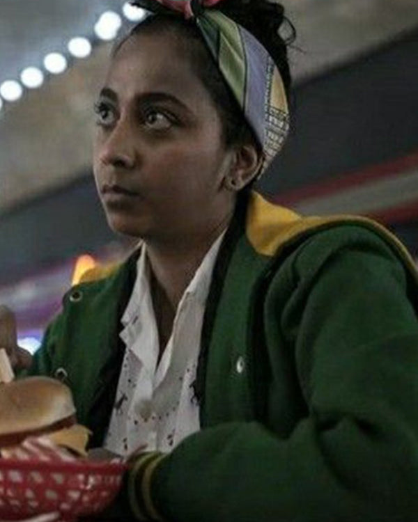 Killing Eve S04 Anjana Vasan Green Varsity Jacket