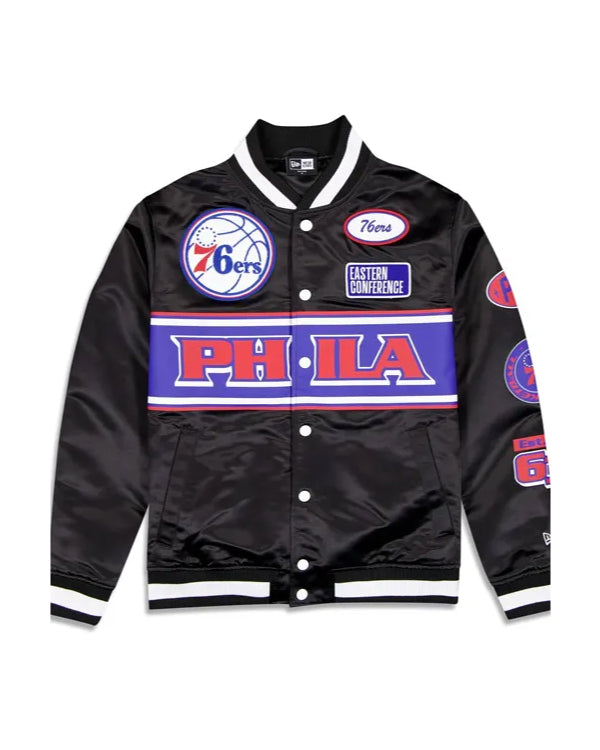 Philadelphia 76ers 2024 Rally Drive Satin Jacket