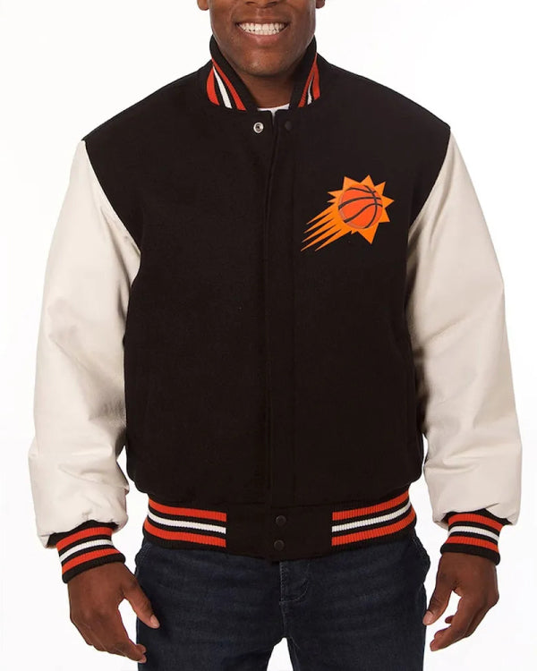 Phoenix Suns Black And White Varsity Jacket