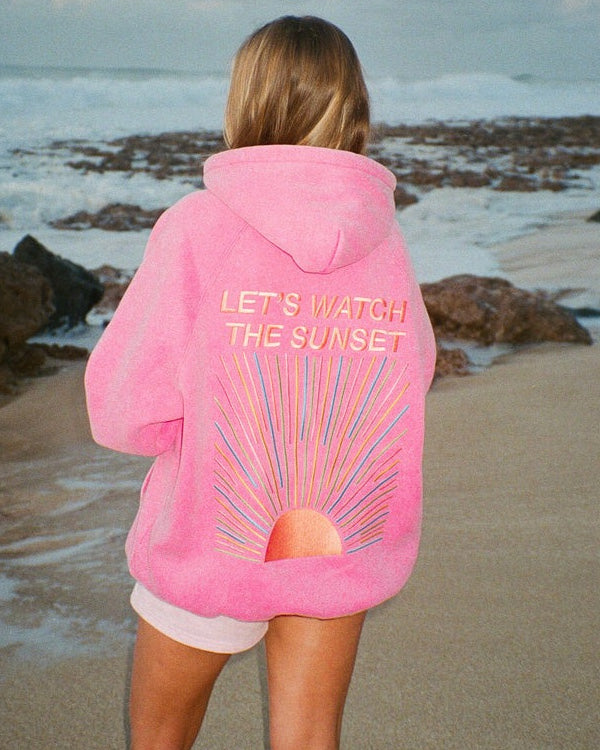 Pink Palm Sunsets Oversized Hoodie