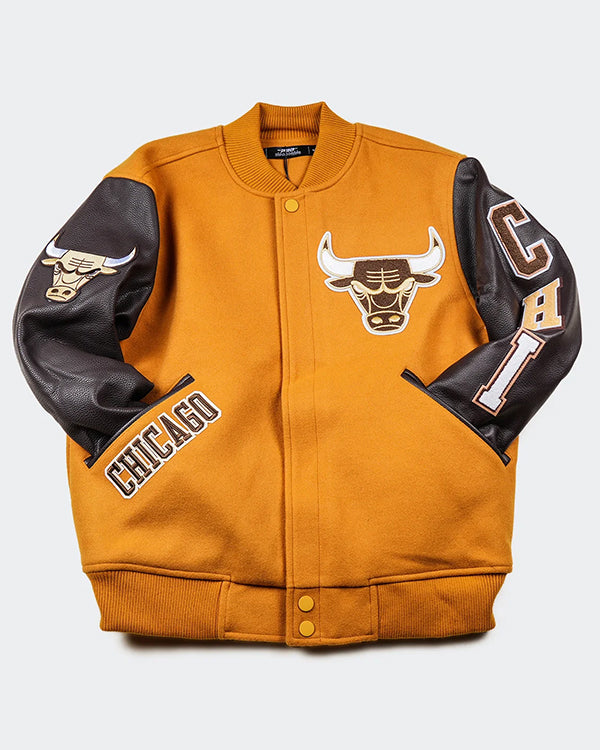 Pro Standard Chicago Bulls Brown Varsity Jacket