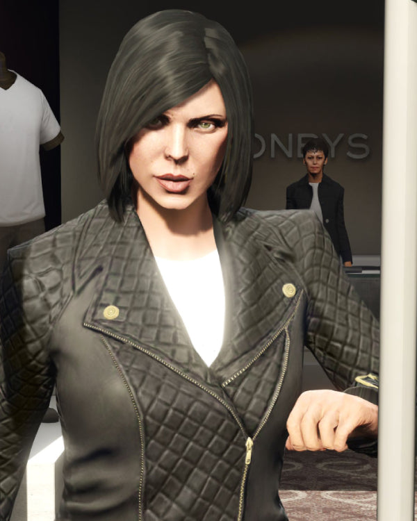 Protagonist GTA-VI Lady Black Leather Jacket