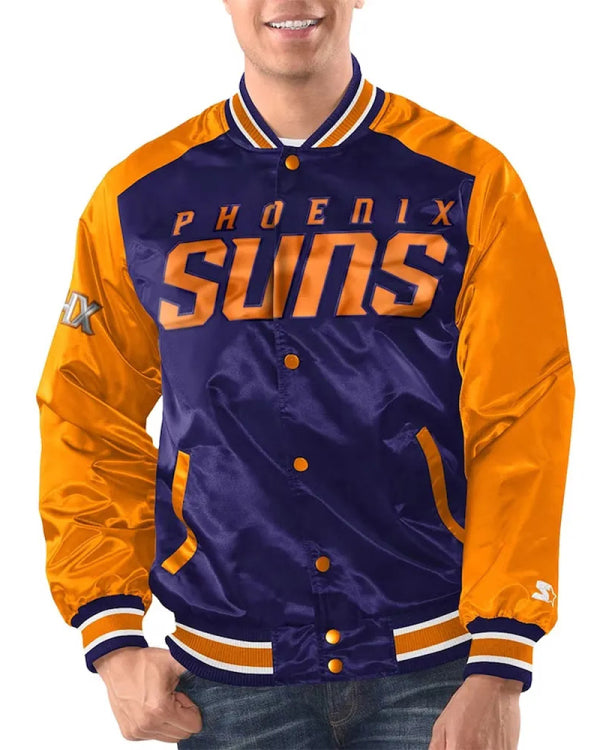 Men’s Pro Standard Black Phoenix Suns Team Remix Varsity Full-Zip Jacket