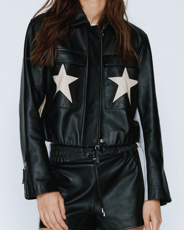 Star Detail Bomber Jacket