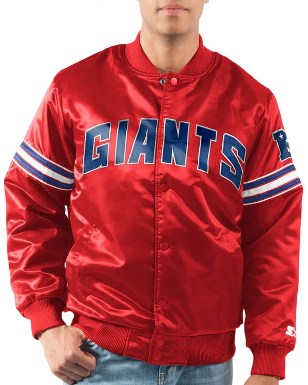 Red NY Giants Legacy Collection Satin Jacket