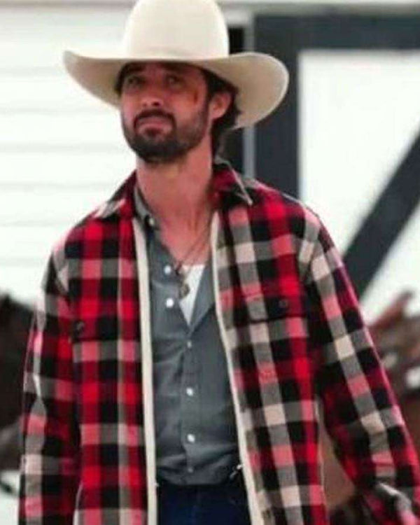 Ryan Bingham Yellowstone Season 3 Walker Red Plaid Jacket