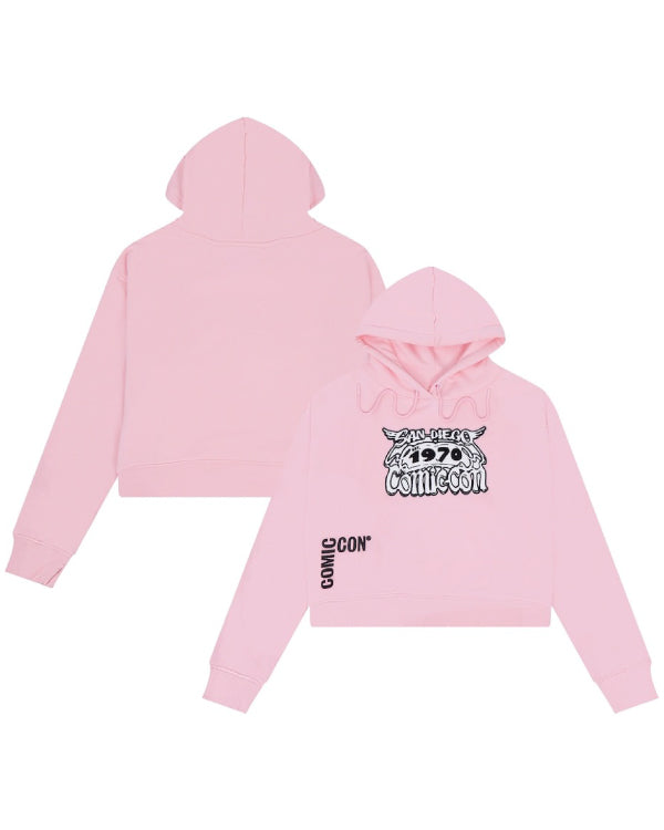 San Diego Comic Con Biker Cropped Pink Hoodie