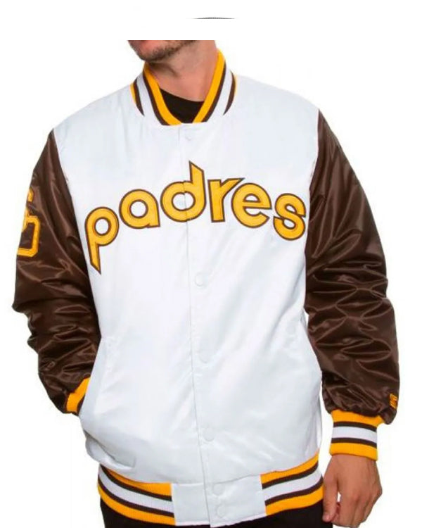 San Diego Padres Bomber Brown and White Jacket