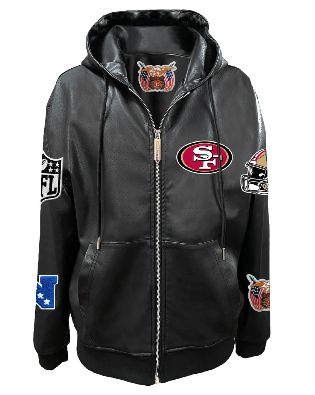 San Francisco 49ers Lightweight Vegan Zip-up Hooded Jacket