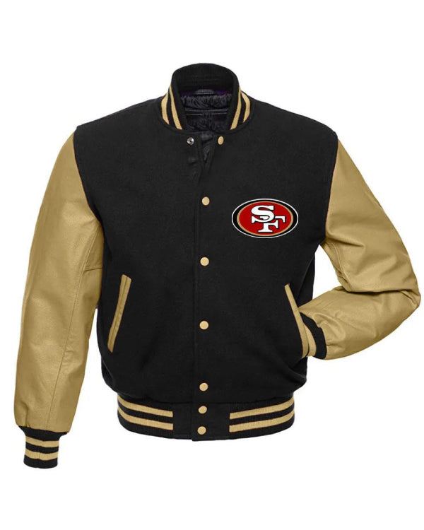 San Francisco 49ers NFL Letterman Black Jacket