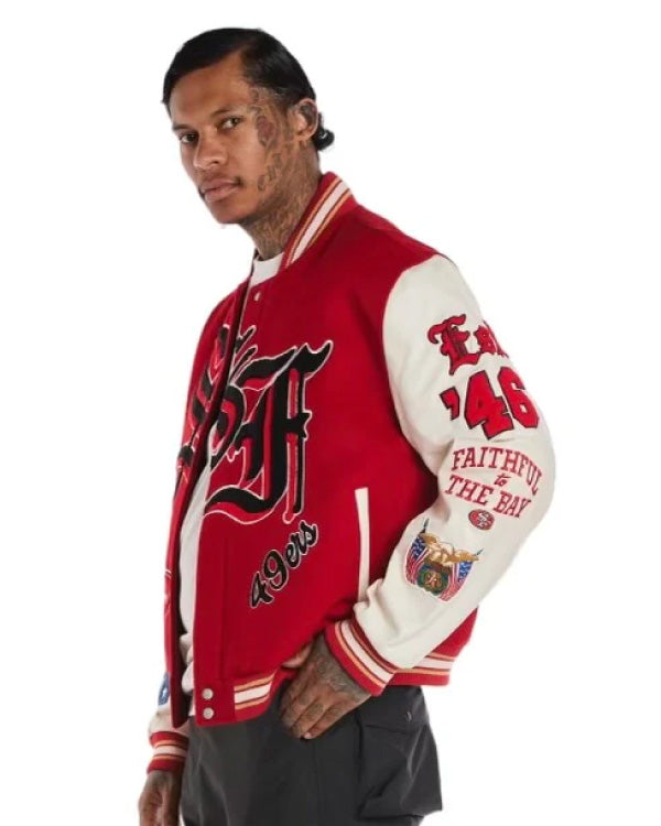 San Francisco 49ers Wool & Leather Varsity Jacket