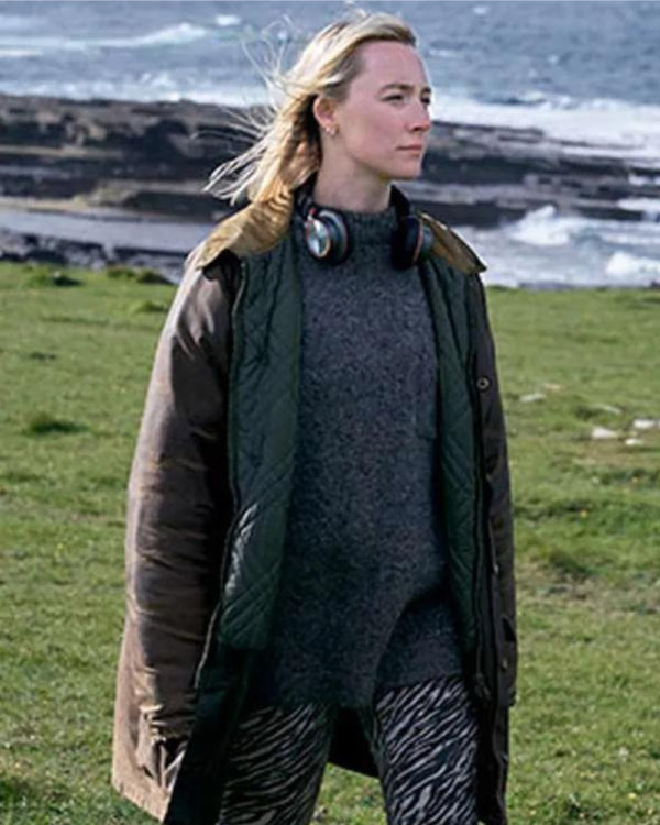 Saoirse Ronan The Outrun 2024 Brown Jacket