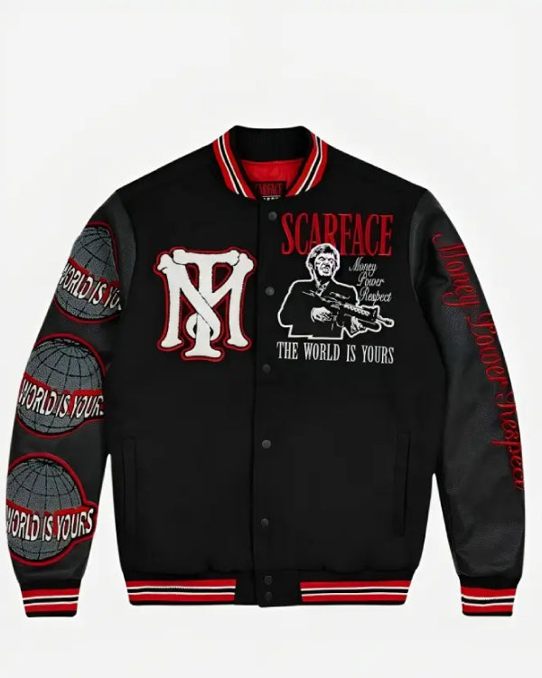 Scarface The World is Yours Black Varsity Jacket