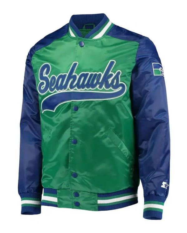 Seattle Seahawks Starter Blue and Green Jacket