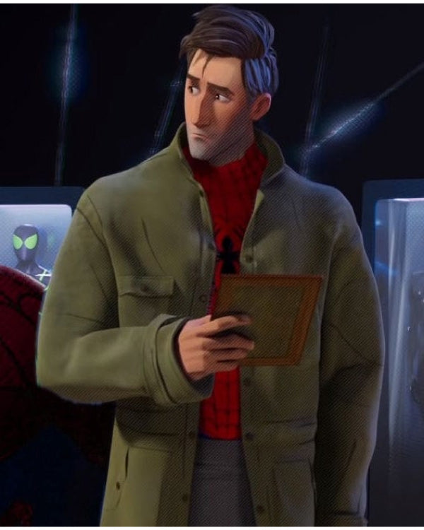 Spider Man Into The Spider Verse Peter B Parker Green Cotton Coat