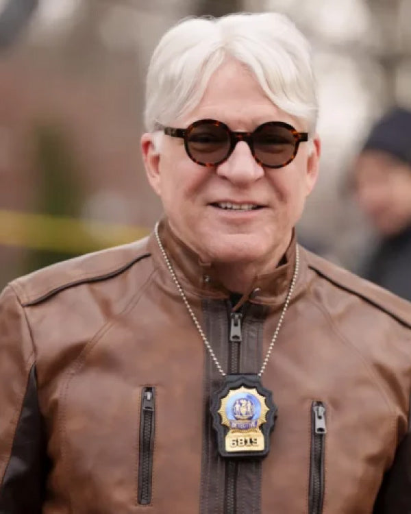 Steve Martin Only Murders In The Building S02 Brown Leather Jacket