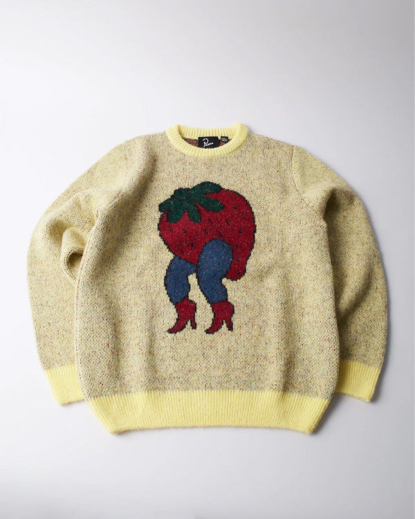 Stupid Strawberry Knitted Pullover Yellow