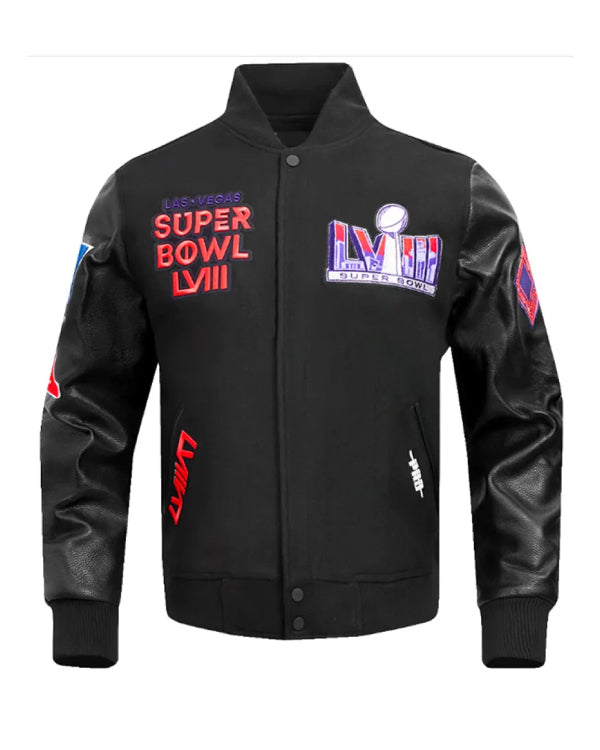 Superbowl LVIII Wool/Leather Varsity Jacket