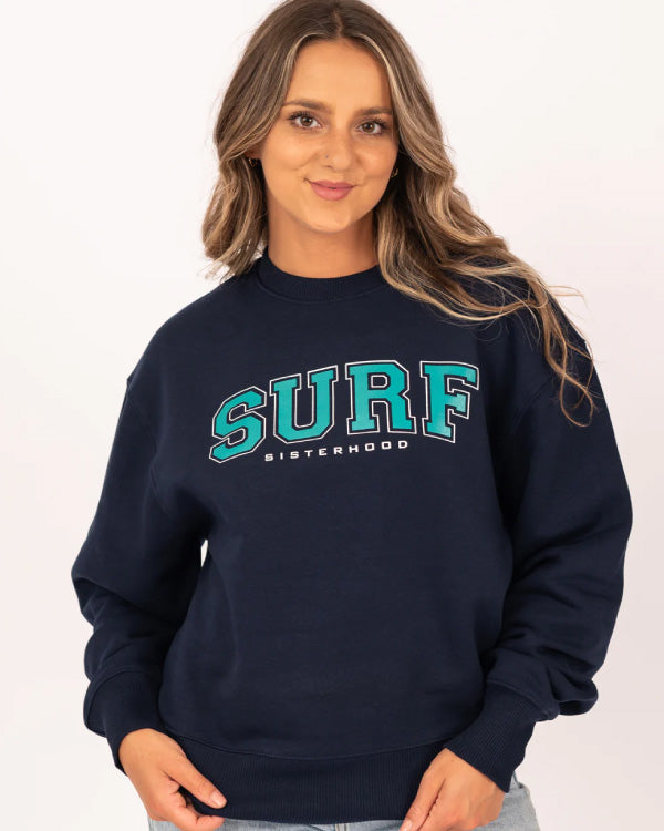 Surf Sisterhood Organic Crew in Midnight Navy