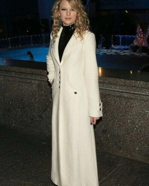 Taylor Swift 75th Rockefeller Center White Trench Coat