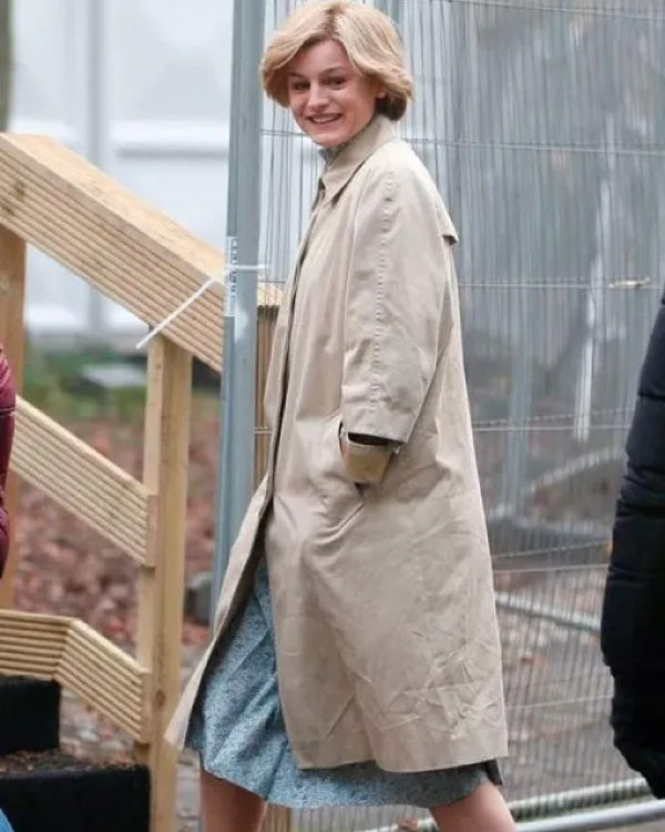 The Crown S04 Princess Diana Cotton Trench Coat