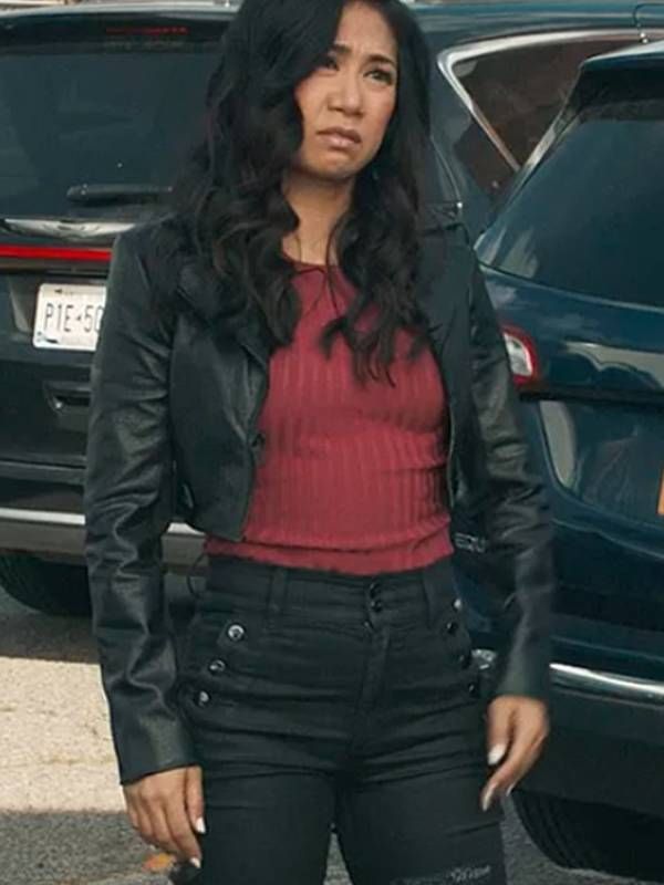 The Equalizer S03 Liza Lapira Black Cropped Leather Jacket